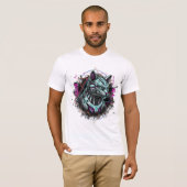 Neo-Tokyo Stoom Cyber Kat | Android Dromen Robotiq T-shirt (Voorkant volledig)