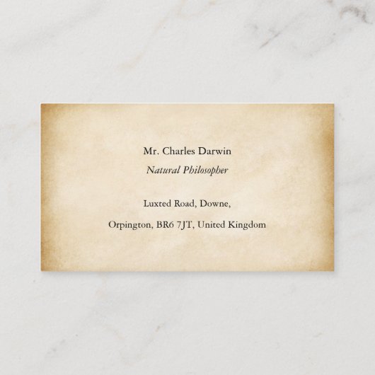 Neo-Victoriaans kaart persoonlijke oproepkaart Visitekaartje (Achterkant)