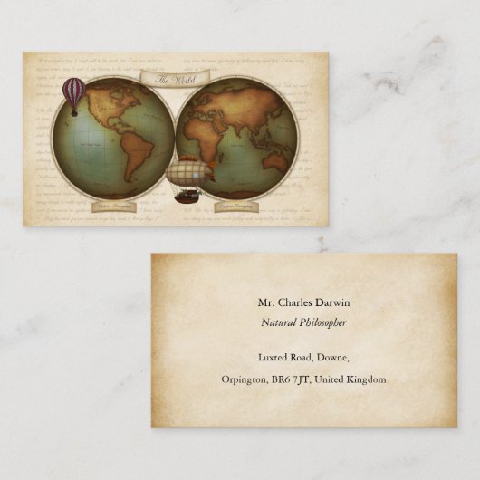 Neo-Victoriaans kaart persoonlijke oproepkaart Visitekaartje (Voorkant / Achterkant)