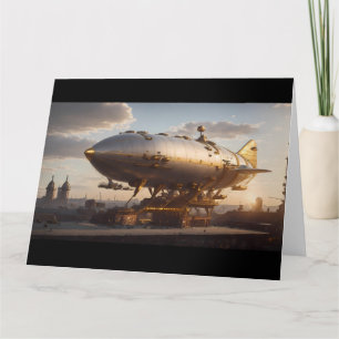 Neo-Victoriaans Steampunk luchtschip aangemeerd Kaart
