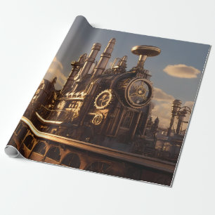 Neo-Victoriaans Steampunk Power Plant Cadeaupapier