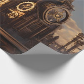 Neo-Victoriaans Steampunk Power Plant Cadeaupapier (Hoek)