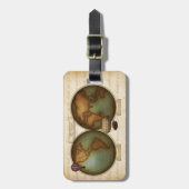 Neo-Victoriaans Wereldkaart Aangepaste Steampunk Bagagelabel (Voorkant verticaal)