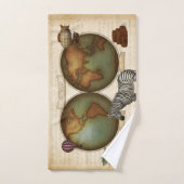 Neo-Victoriaans wereldreiziger Atlas Steampunk Map Bad Handdoek (Handdoek)