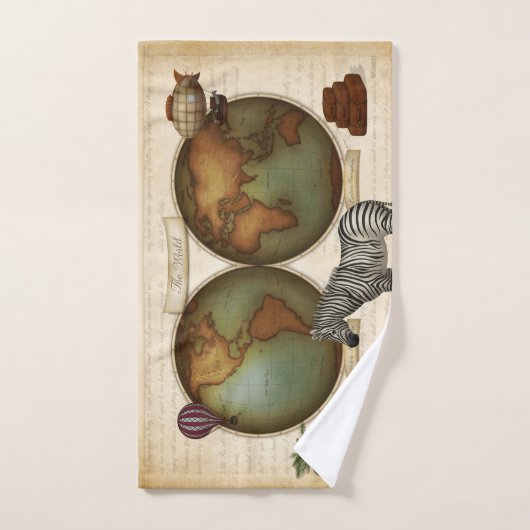 Neo-Victoriaans wereldreiziger Atlas Steampunk Map Bad Handdoek (Handdoek)
