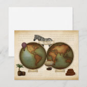 Neo-Victoriaans wereldreiziger Atlas Steampunk Map Notitiekaartje (Voorkant / Achterkant)