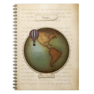 Neo-Victoriaans Westerne Hemisphere Map Steampunk Notitieboek