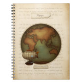 Neo-Victoriaans Westerne Hemisphere Map Steampunk Notitieboek (Voorkant)