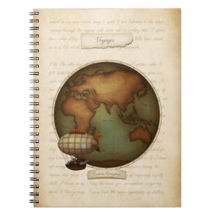 Neo-Victoriaans Westerne Hemisphere Map Steampunk Notitieboek