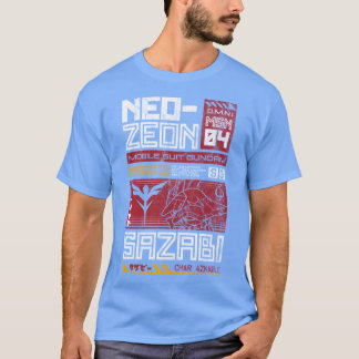 Neo Zeon Mobile Suit Sazabi  Distress Ret T-shirt