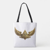 NeoAnkh | 3D Gold Eye of Horus & Winged Pyramid Tote Bag (Achterkant)