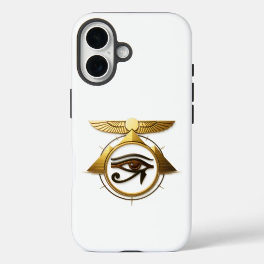 NeoAnkh 3D Golden Eye of Horus Winged Sun Disk Case-Mate iPhone Case (Achterkant)