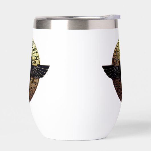 NeoAnkh 3D Golden Winged Ankh & Hieroglyphs Disk (Links)