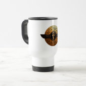 NeoAnkh 3D Golden Winged Ankh & Hieroglyphs Disk Reisbeker (Voorkant links)