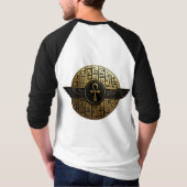 NeoAnkh 3D Golden Winged Ankh & Hieroglyphs Disk T-shirt (Achterkant)