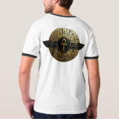 NeoAnkh 3D Golden Winged Ankh & Hieroglyphs T-shirt (Achterkant volledig)