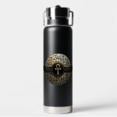 NeoAnkh 3D Golden Winged Ankh & Hieroglyphs Waterfles (Achterkant)