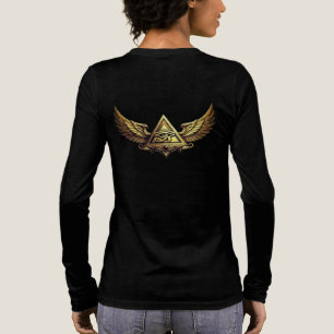 NeoAnkh 3D Gouden Oog van Horus & Vleugelpiramid Tri-Blend Shirt