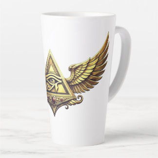 NeoAnkh Egyptische Horusogen Gouden Gevleugelde Pi Latte Mok
