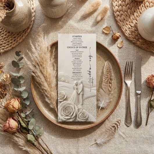 Neoclassical Cream Garden Romance Wedding Menu
