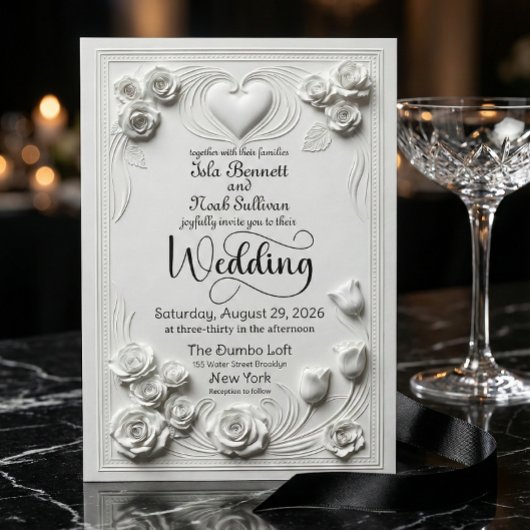 Neoclassical White Floral Baroque Romance Kaart