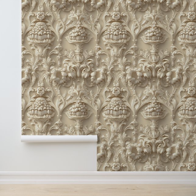 Neoclassicisme Bloemen Tand Dental Clinic Decor Behang (Applicatie)