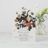 Neoclassicistisch Bloemenlicht & Luchtige Bruiloft Kaart (Staand voorkant)