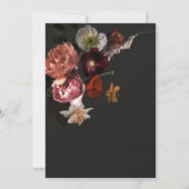 Neoclassieke Floral Dark & Moody Wedding Kaart (Achterkant)