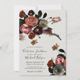 Neoclassieke Floral light & airy Wedding Kaart