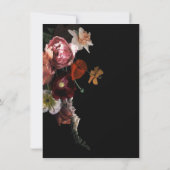 Neoclassieke Floral Moody's & Dark Wedding Kaart (Achterkant)