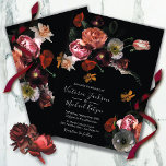 Neoclassieke Floral Moody's & Dark Wedding Kaart<br><div class="desc">Elegant Rembrandt inspireerde de Nederlandse meester Neoclassical floral botanical arrangement tegen een zwarte achtergrond. Deze is voor een bruiloft,  maar je kunt de formulering aanpassen aan je behoeften. Geweldig voor een elegante bruiloft! Overeenkomende objecten met deze.</div>