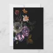 Neoclassieke Floral Moonlight Dark & Moody Wedding Kaart (Achterkant)