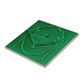 Neoclassieke Green Urn Antiek Repro Faux Relief Tegeltje (Zijkant)