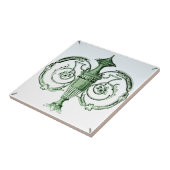 Neoclassieke Groene Urn 1880s Transferware Repro Tegeltje (Zijkant)