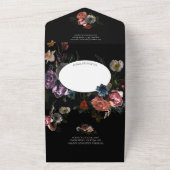 Neoclassieke Moonlight Floral Dark & Moody Wedding All In One Uitnodiging (Buitenkant)