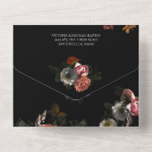 Neoclassieke Moonlight Floral Dark & Moody Wedding All In One Uitnodiging (Achterkant)