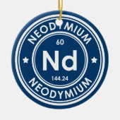 Neodymium Element Blauw Keramisch Ornament (Voorkant)