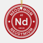 Neodymium element rood keramisch Ornament (Voorkant)