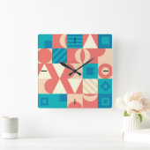 NeoGeo patroonvierkante wandklok (Huis)