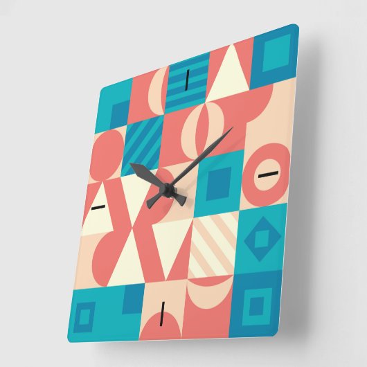 NeoGeo patroonvierkante wandklok (Hoek)