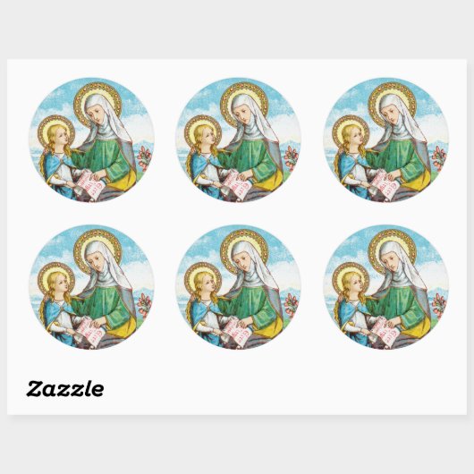 NeoGothic St. Anne en Young Mary (SAU 29) Ronde Sticker (Vel)