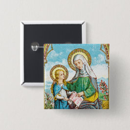 NeoGothic St. Anne en Young Mary (SAU 29) Vierkante Button 5,1 Cm