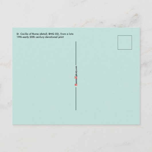 NeoGothic St. Cecilia of Rome (in detail; BNG 02) Briefkaart (Achterkant)