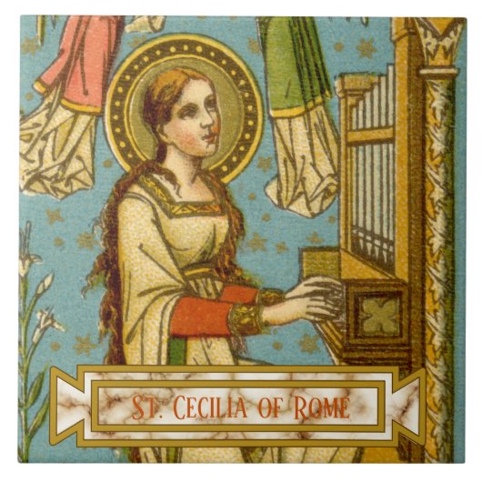 NeoGothic St. Cecilia of Rome (in detail; BNG 02) Tegeltje (Voorkant)
