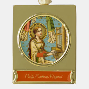 NeoGothic St. Cecilia of Rome (in detail; BNG 02) Verguld Banner Ornament