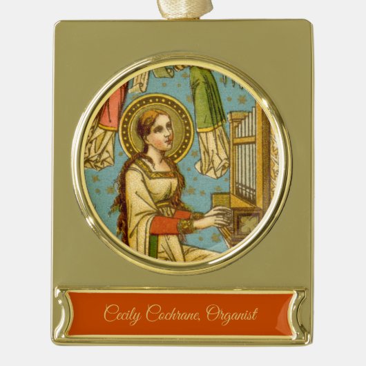 NeoGothic St. Cecilia of Rome (in detail; BNG 02) Verguld Banner Ornament (Voorkant)
