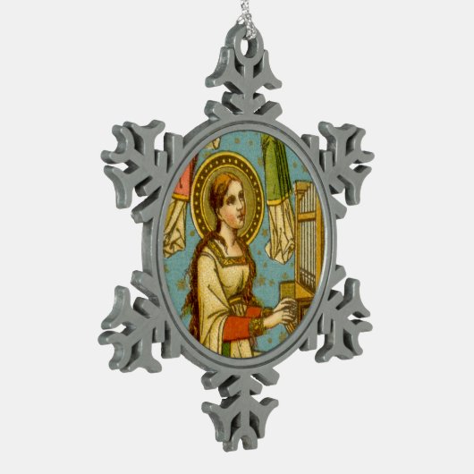 NeoGothic St. Cecilia van Rome (BNG 02) Tin Sneeuwvlok Ornament (Links)