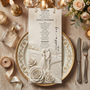 Neoklassieke Crème Tuin Romantische Bruiloft Menu