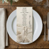 Neoklassieke Crème Tuin Romantische Bruiloft Menu