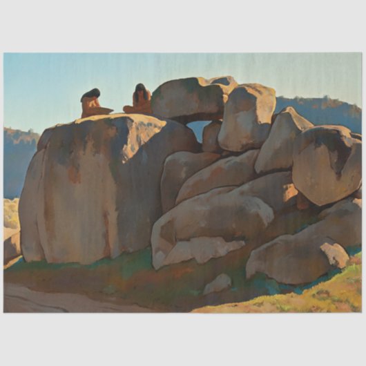 "Neolithic namiddag" door Maynard Dixon Tissuepapier (Voorkant)
